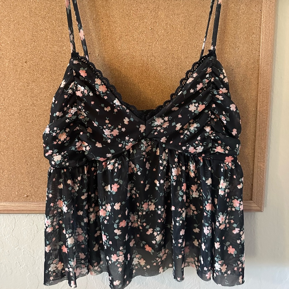 Babydoll top with cute floral pattern